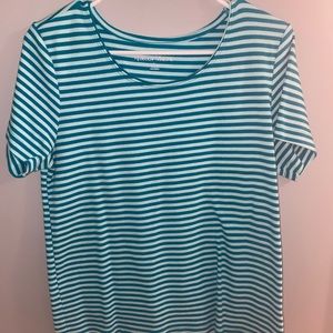 teal striped shirt !